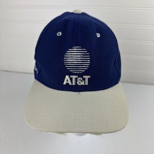 VTG AT&T Hat Okinawa Japan Snapback Distressed Workwear Blue White Cap
